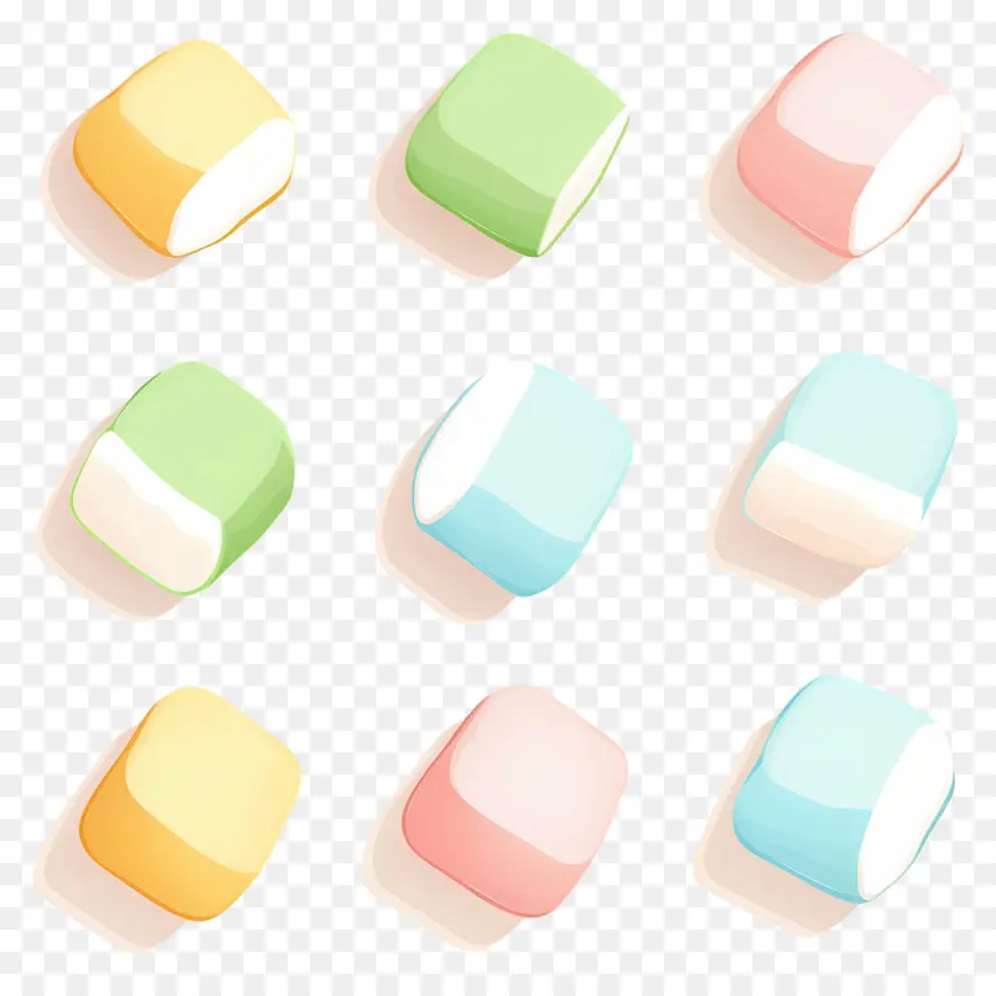 Marshmallow，Marshmallow Berwarna Warni PNG