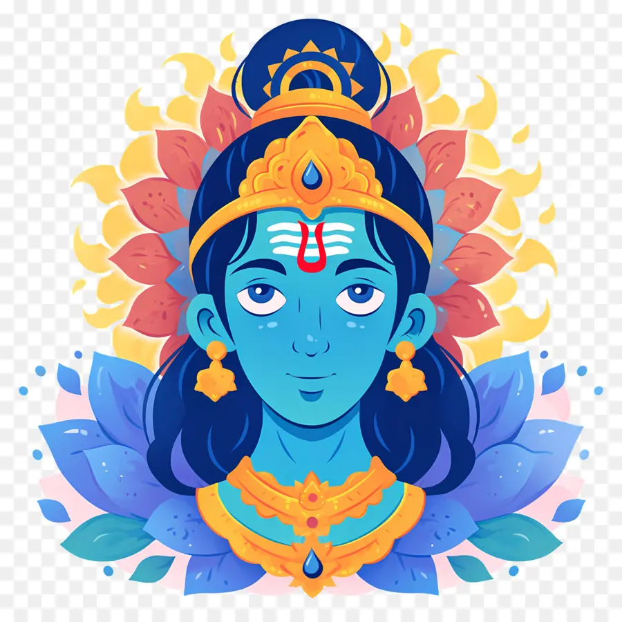 Ram Navami，Ilustrasi Dewa Biru PNG