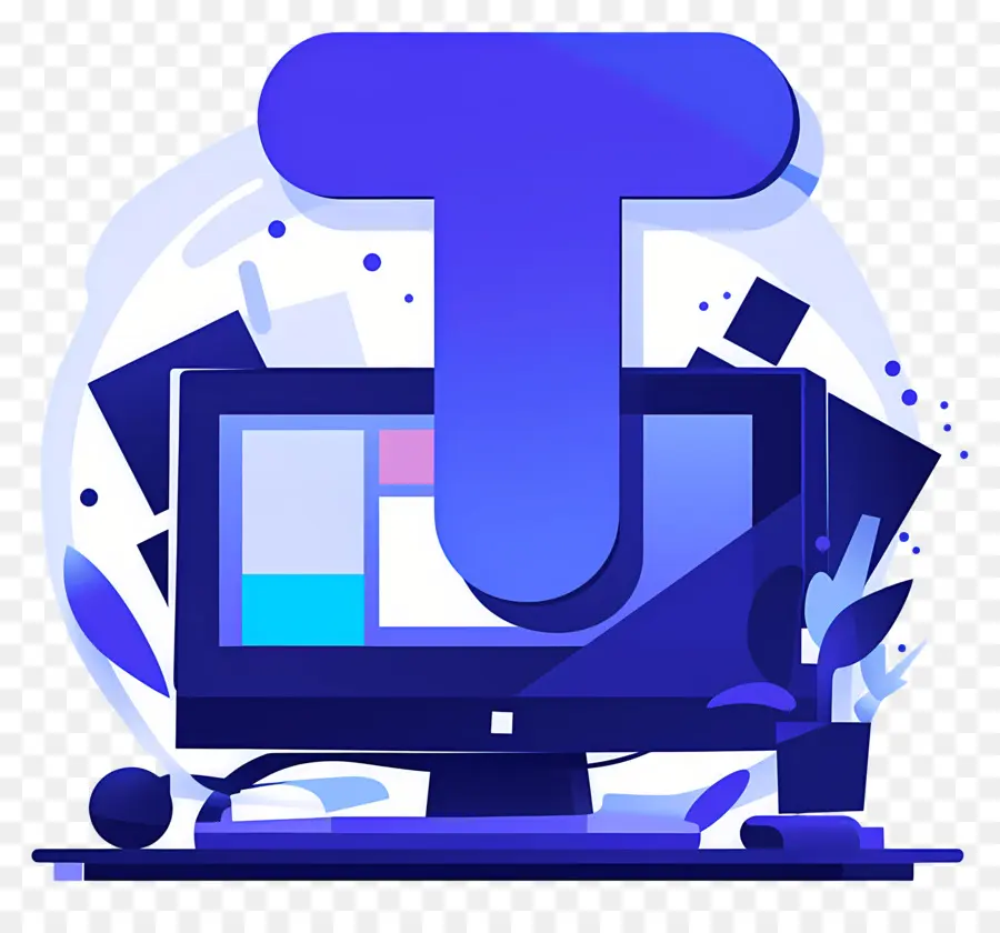 Logo T，Logo T Biru PNG