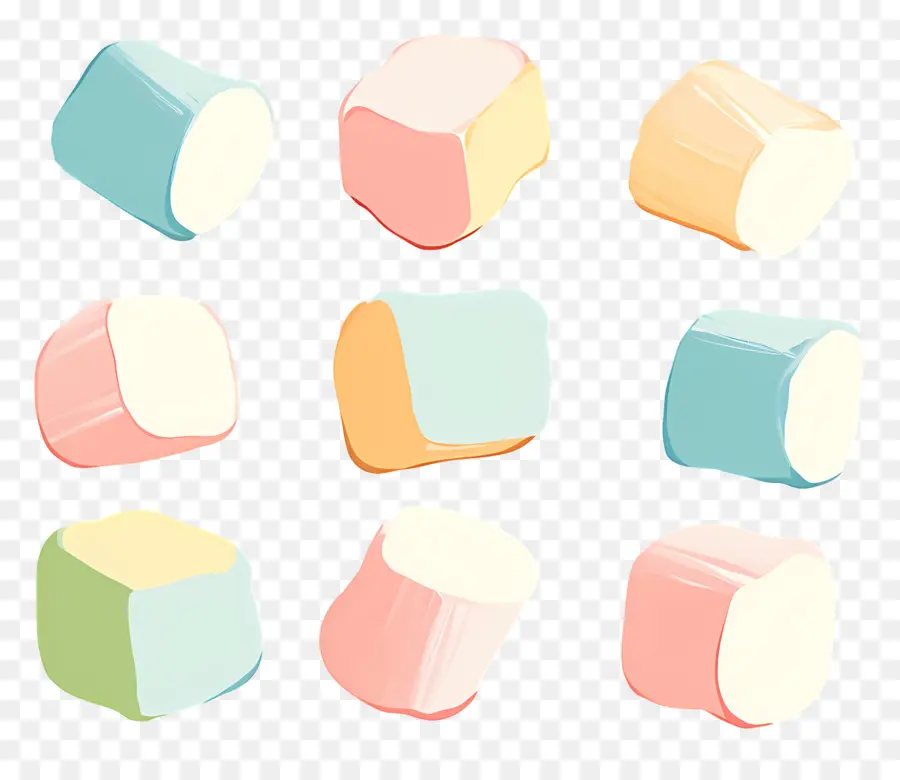 Marshmallow，Marshmallow Berwarna Warni PNG