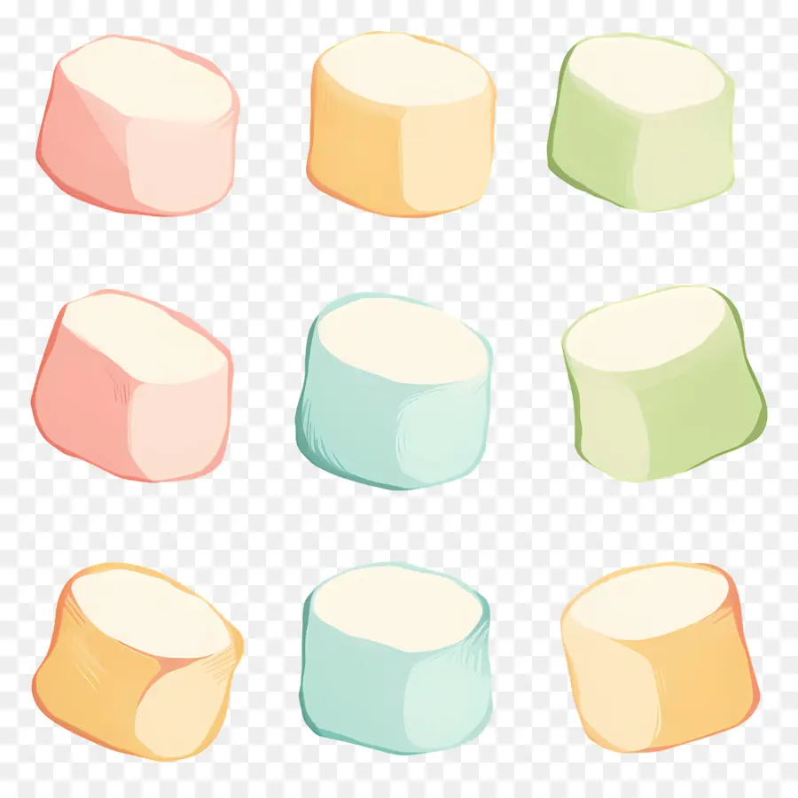 Marshmallow，Marshmallow Berwarna Warni PNG