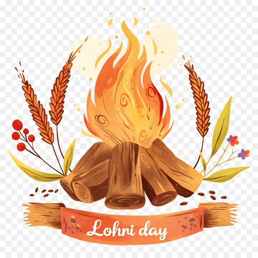 Selamat Lohri，Api Unggun PNG