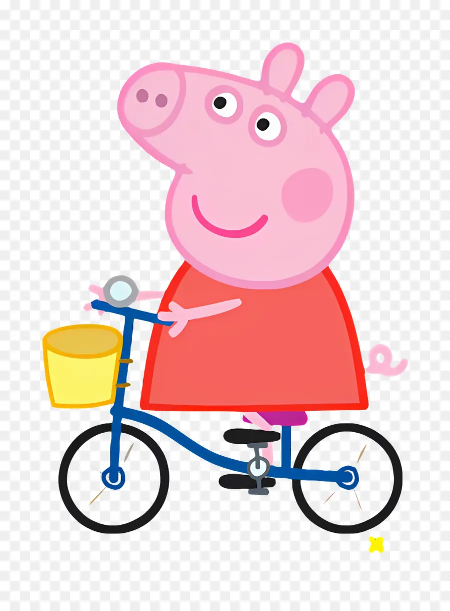 Peppa Babi，Babi Kartun Di Atas Sepeda PNG