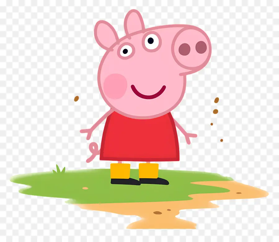 Peppa Babi，Babi Kartun Dengan Gaun Merah PNG