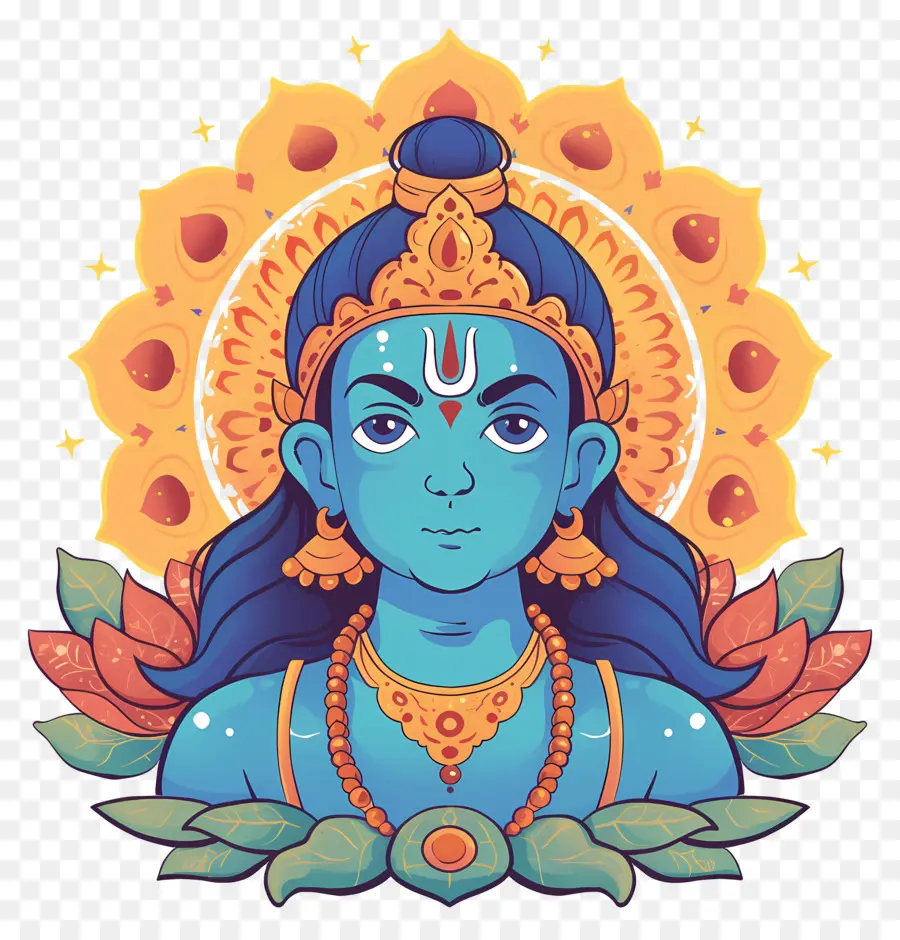 Ram Navami，Ilustrasi Dewa Biru PNG