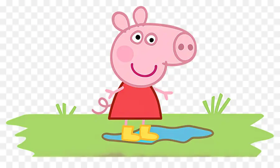 Peppa Babi，Babi Kartun Dengan Gaun Merah PNG