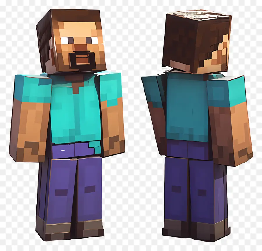 Minecraft Steve，Karakter Berpiksel PNG