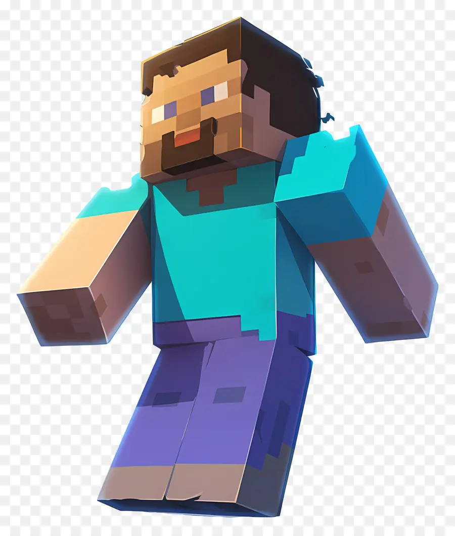 Minecraft Steve，Karakter Berpiksel PNG