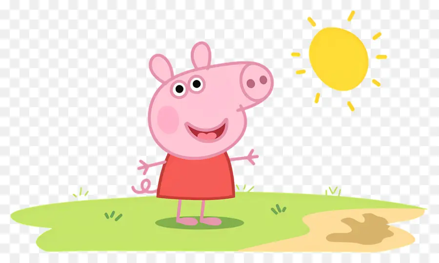 Peppa Babi，Babi Kartun Dengan Gaun Merah PNG