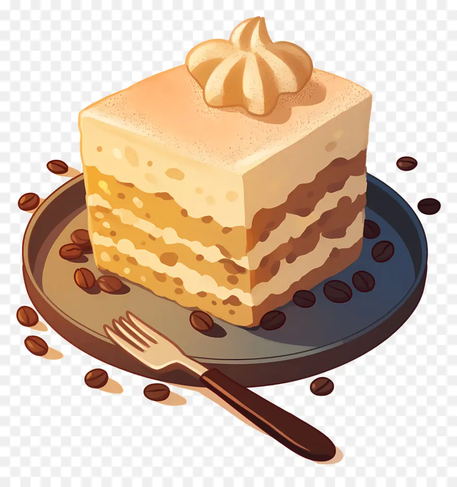 Kue Tiramisu，Irisan Tiramisu PNG