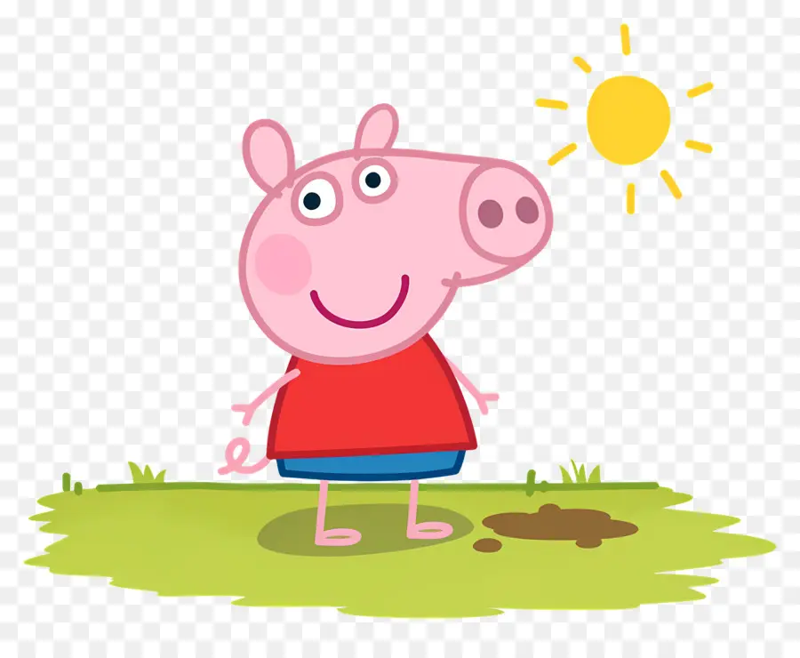 Peppa Babi，Babi Kartun Dengan Gaun Merah PNG