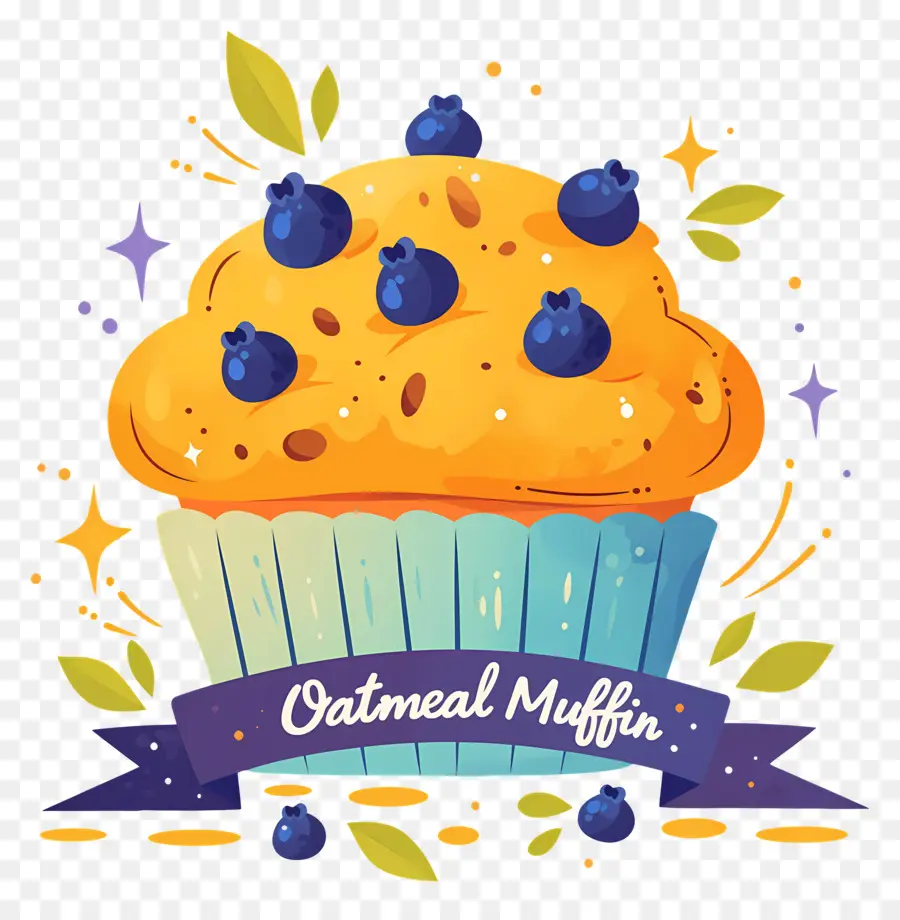 Hari Muffin Oatmeal Nasional，Muffin Oatmeal Dengan Blueberry PNG