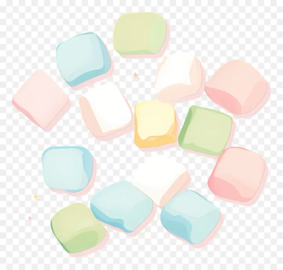 Marshmallow，Marshmallow Berwarna Warni PNG