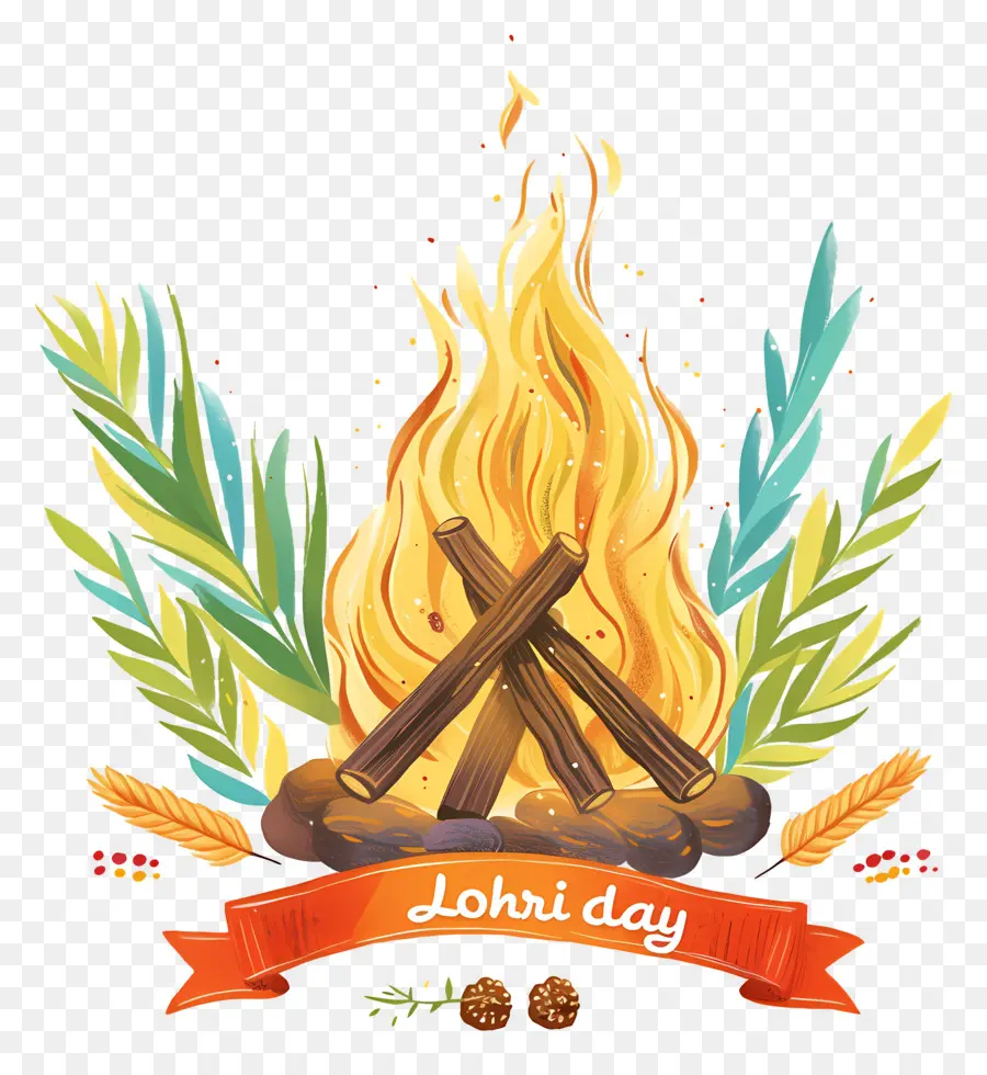 Selamat Lohri，Api Unggun Lohri PNG