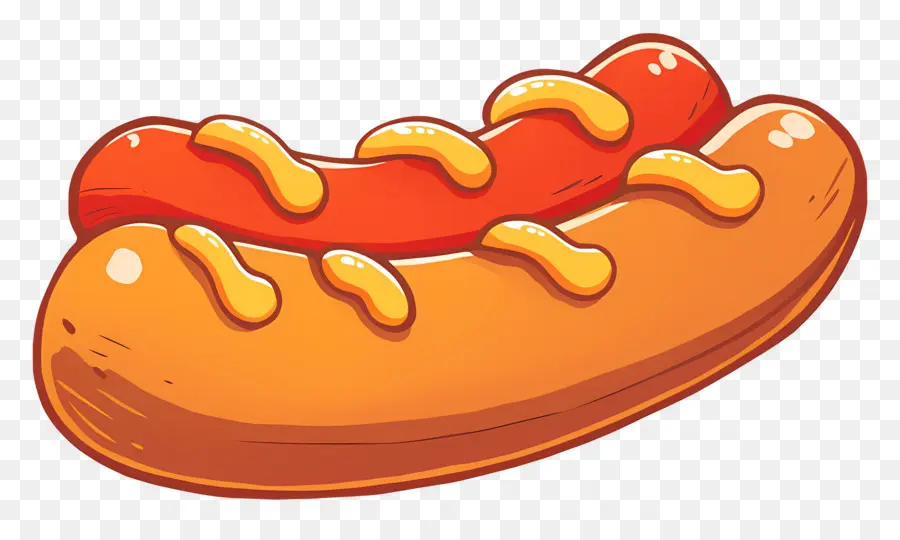 Sosis Panas，Hotdog Dengan Mustard PNG