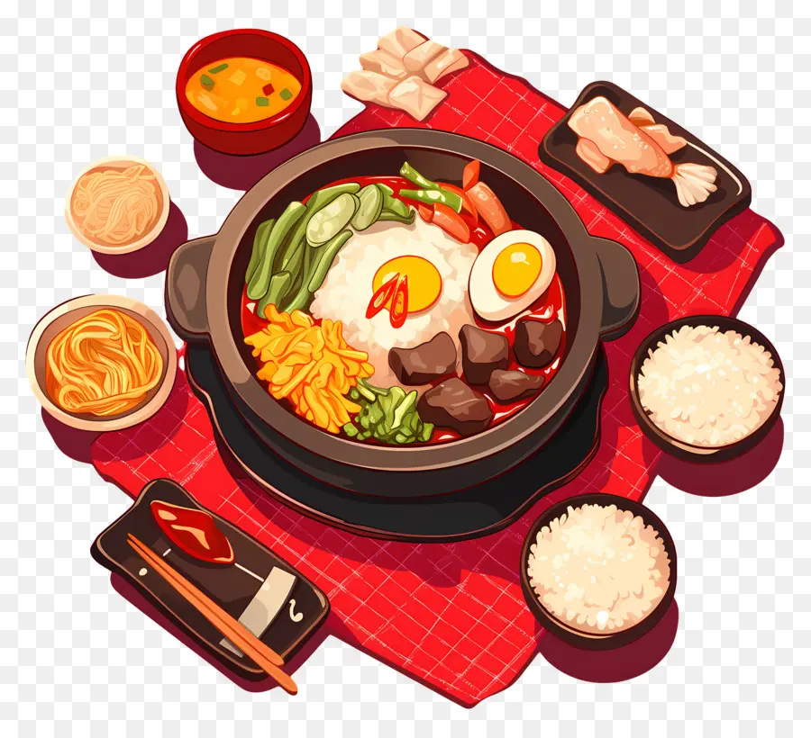 Bibimbap，Panci Panas PNG