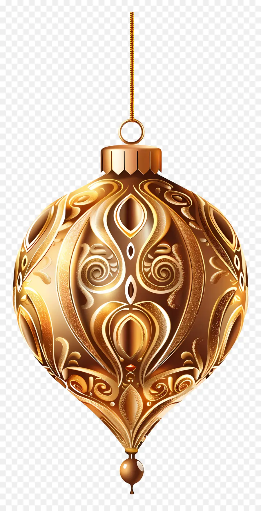 Bola Emas Natal，Ornamen Emas PNG