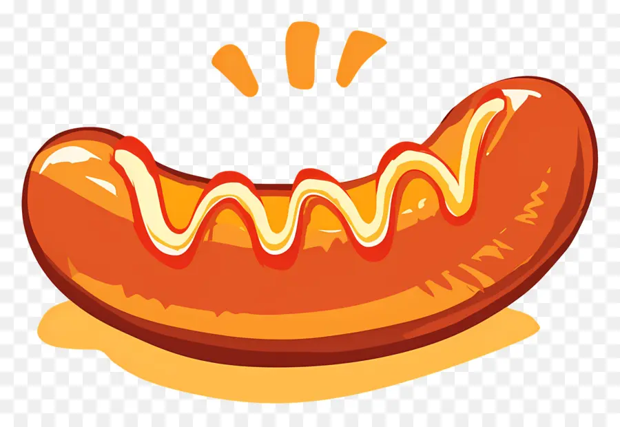 Sosis Panas，Hotdog Dengan Mustard PNG