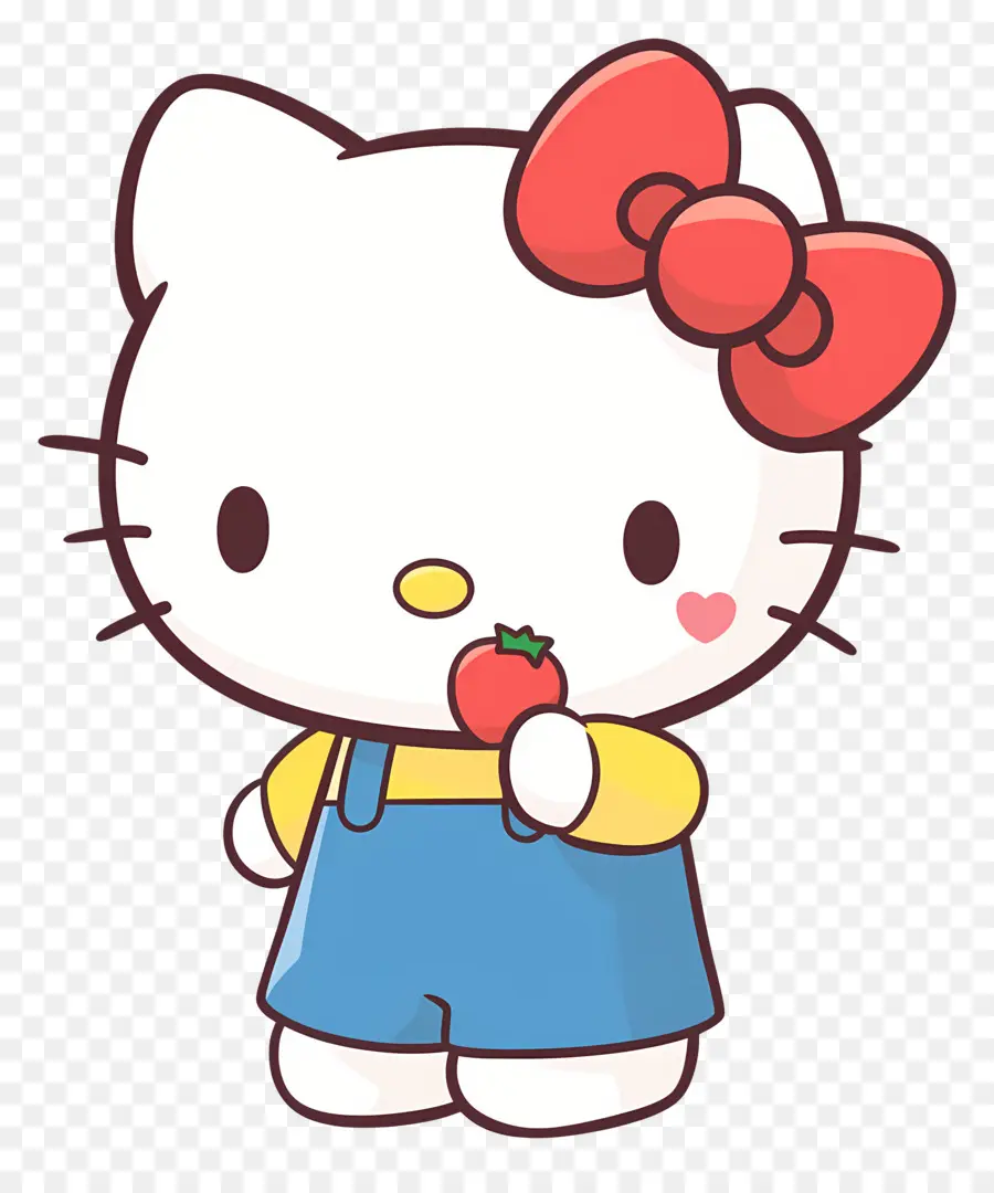 Hello Kitty Dengan Stroberi，Kucing Kartun Dengan Stroberi PNG