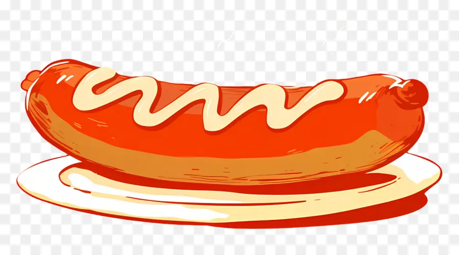 Sosis Panas，Hotdog Dengan Mustard PNG