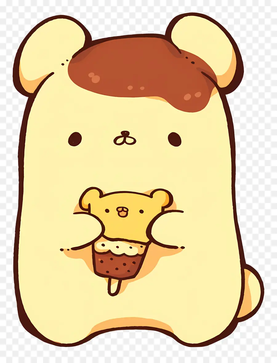 Pompompurin，Hewan Lucu Dengan Cupcake PNG