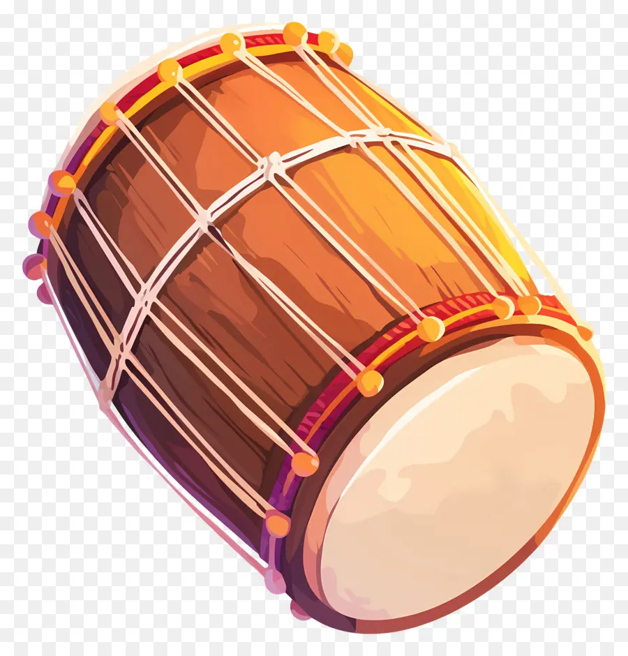 Dhol Lohri，Drum Coklat PNG