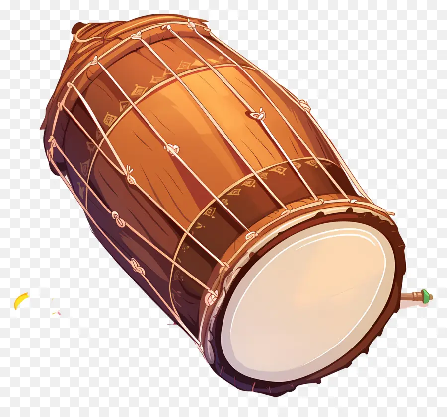 Dhol Lohri，Drum Coklat PNG