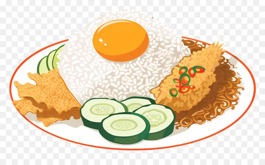 Nasi Lemak，Hidangan Nasi Dengan Telur PNG