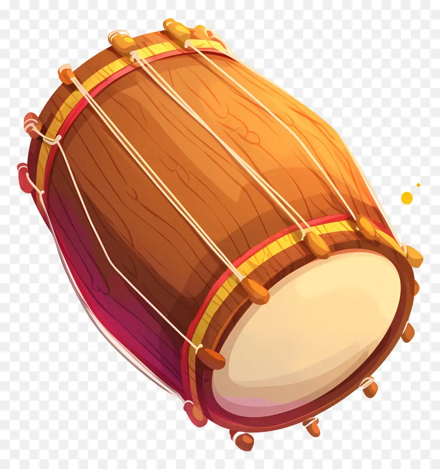 Dhol Lohri，Drum Coklat PNG