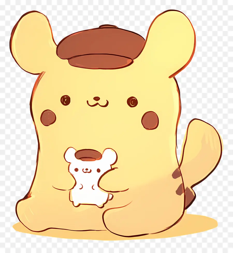 Pompompurin，Anjing Lucu Dengan Hewan Kecil PNG