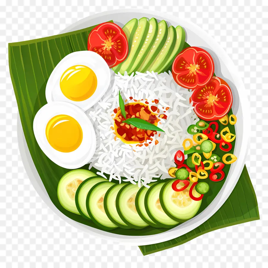 Nasi Lemak，Nasi Dan Telur PNG