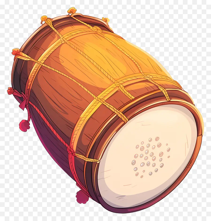 Dhol Lohri，Drum Coklat PNG