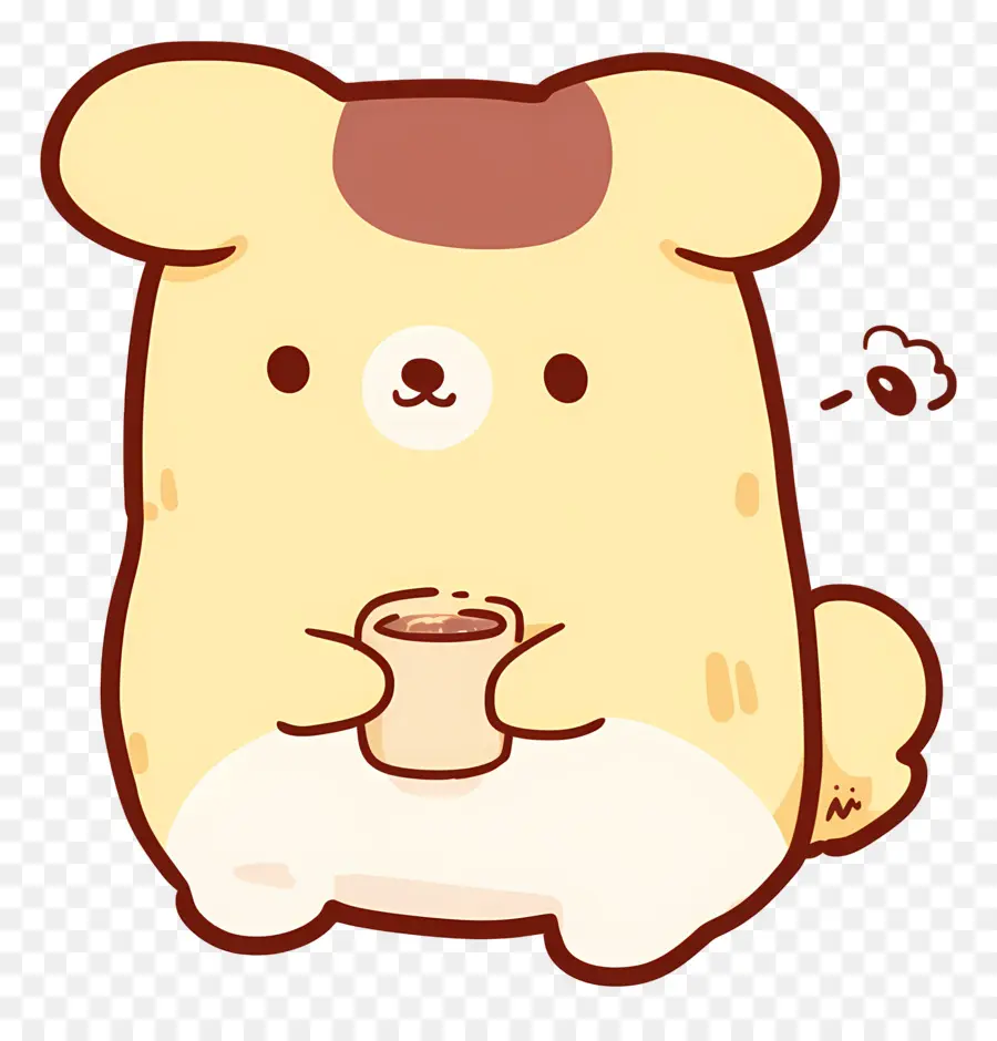 Pompompurin，Hewan Lucu Dengan Kopi PNG