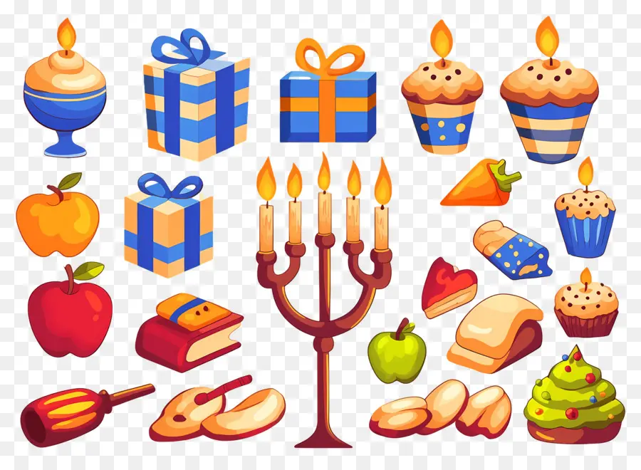 Dekorasi Hanukkah，Set Perayaan Hanukkah PNG