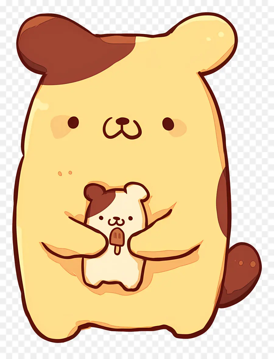 Pompompurin，Hewan Lucu Dengan Cupcake PNG