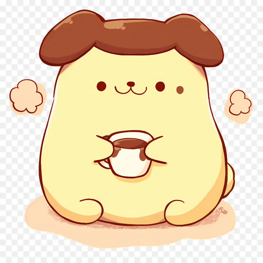 Pompompurin，Anjing Lucu Dengan Kopi PNG