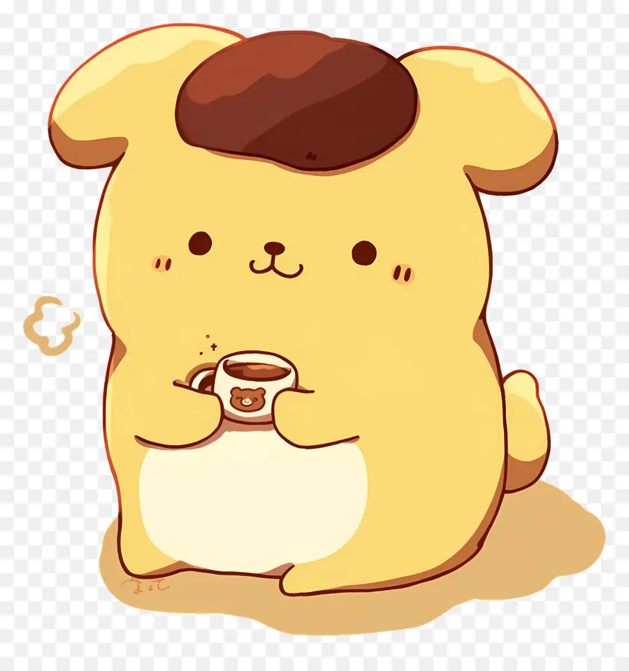 Pompompurin，Hewan Lucu Dengan Kopi PNG