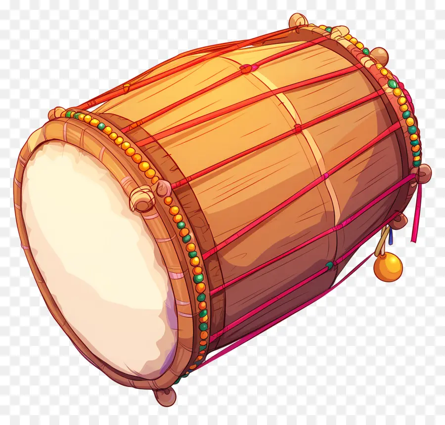 Dhol Lohri，Drum Coklat PNG