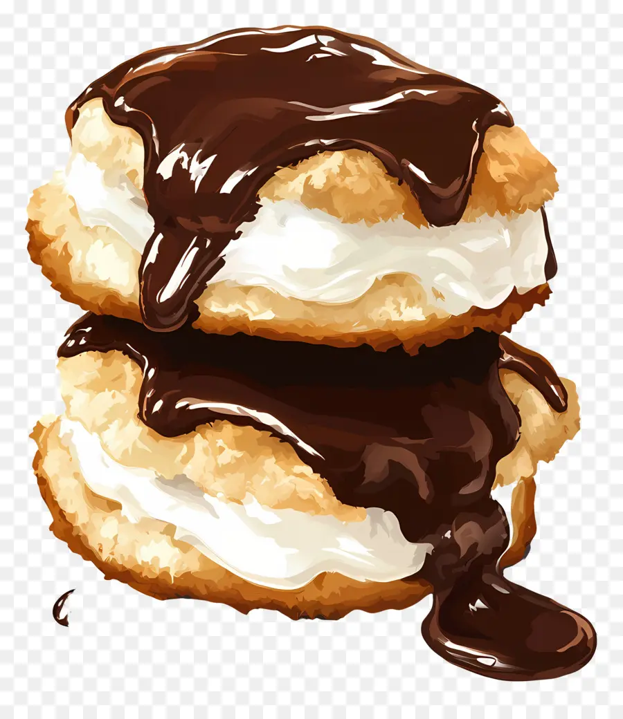 Profiterol，Puff Krim Dengan Cokelat PNG