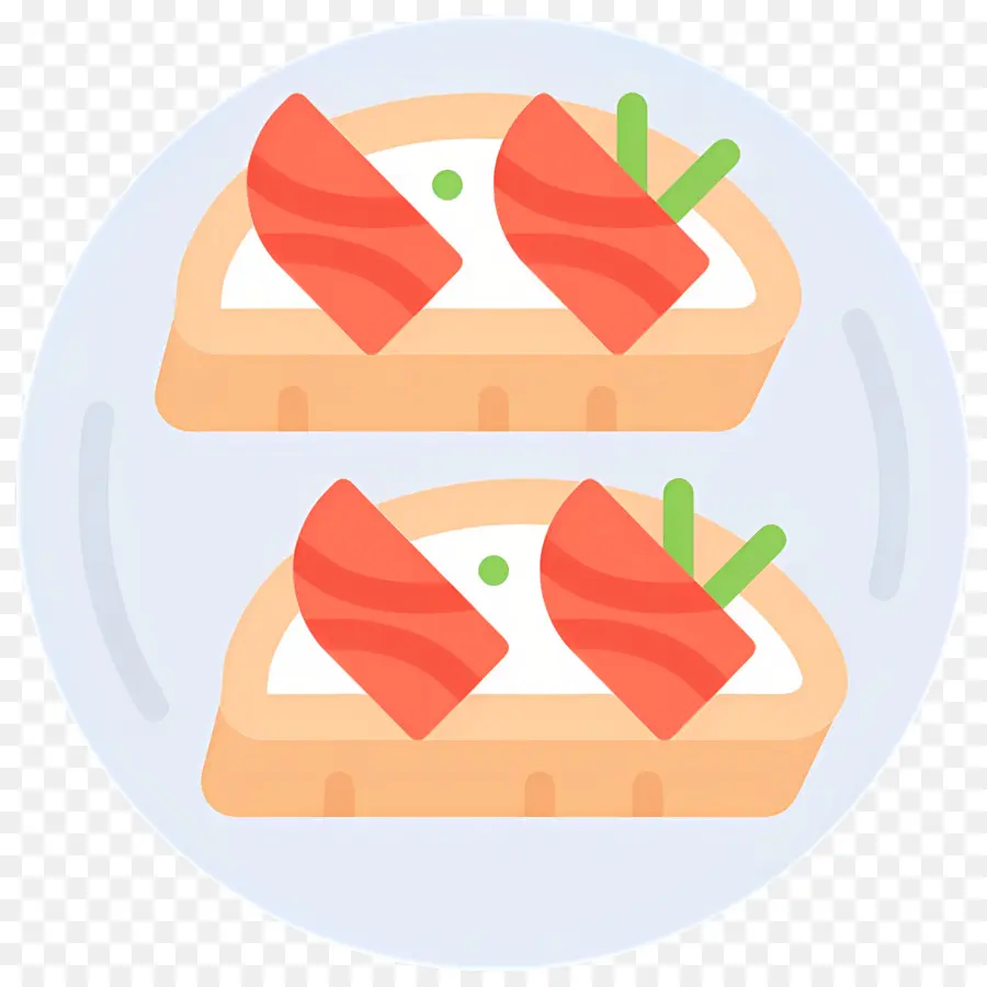 Bruschetta，Makanan Kecil Salmon PNG