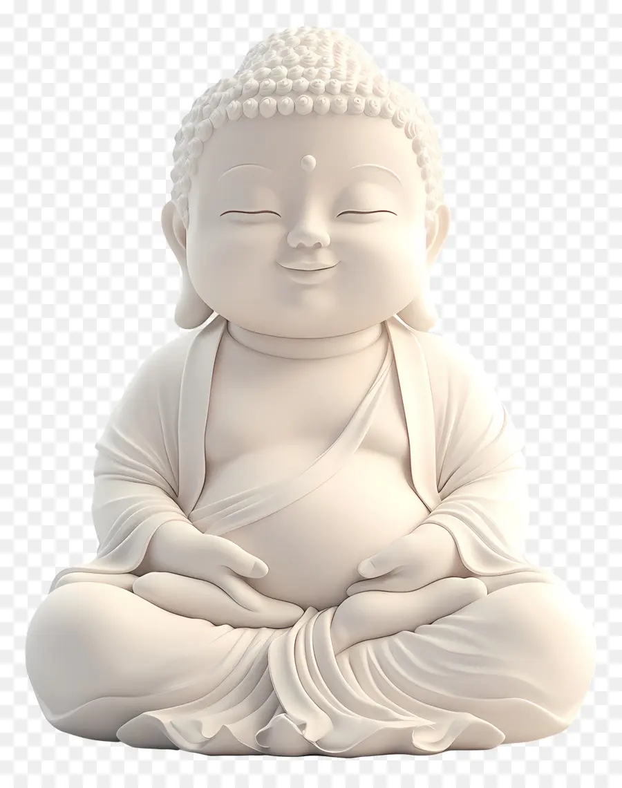 Budha Yang Lucu，Patung Buddha Putih PNG