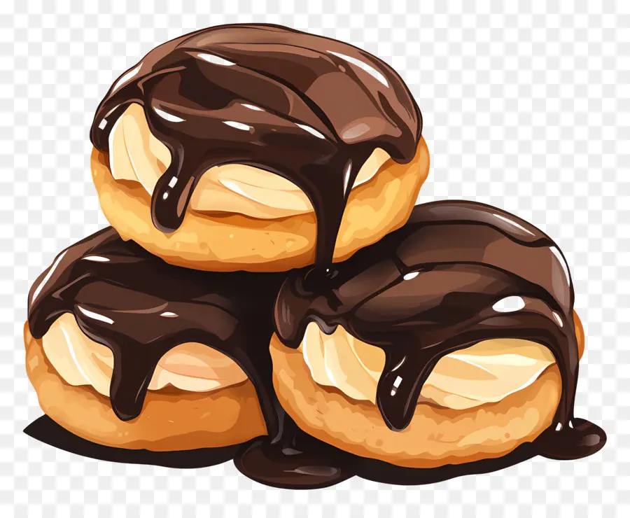 Profiterol，Donat Coklat PNG