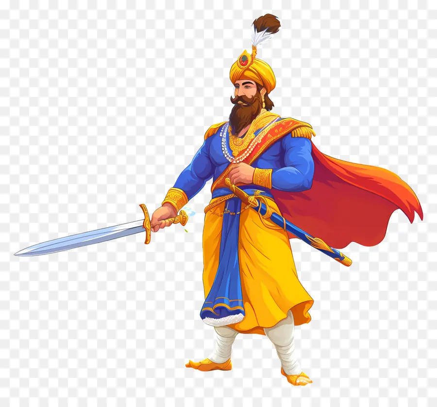 Guru Govind Singh Jayanti，Prajurit Dengan Pedang PNG