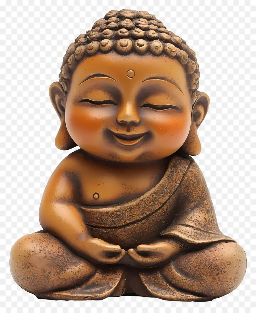 Budha Yang Lucu，Patung Buddha Perunggu PNG