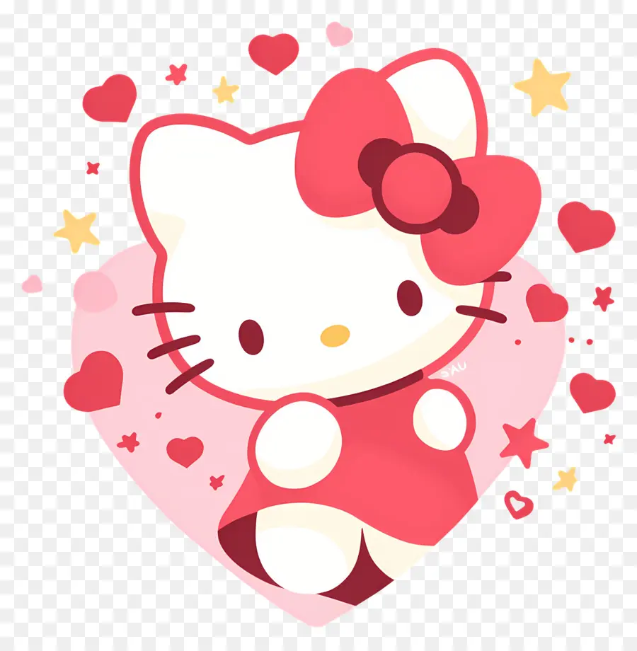 Halo Kitty，Hello Kitty Dengan Hati PNG