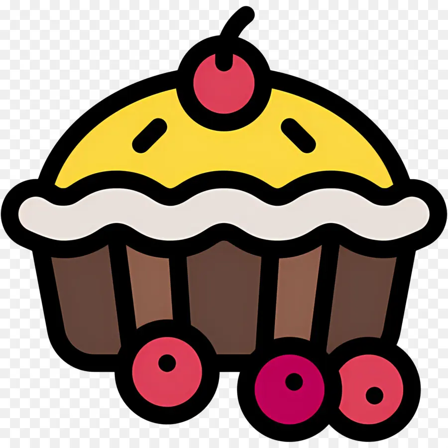 Pai Berisi Buah Ceri，Cupcake Dengan Ceri PNG