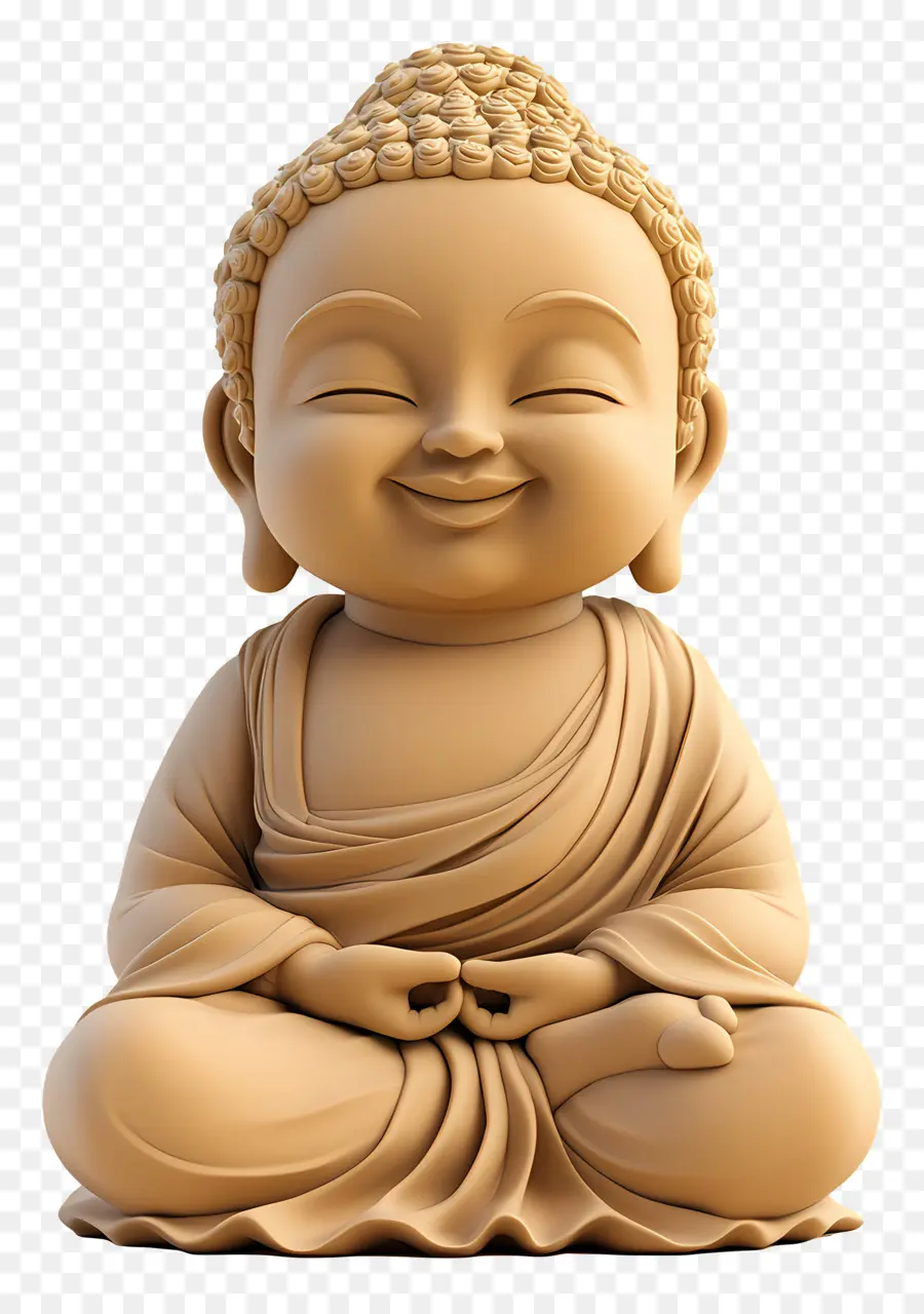 Budha Yang Lucu，Patung Buddha Perunggu PNG