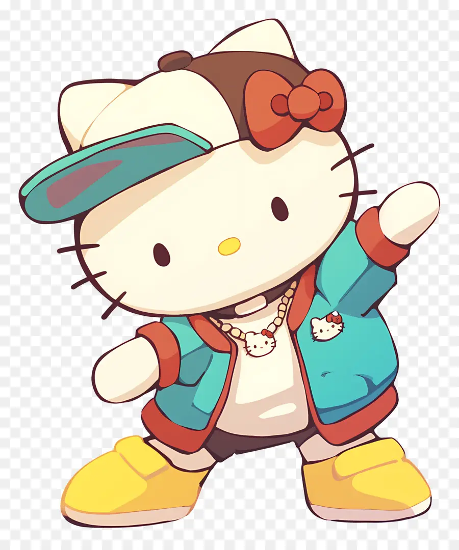 Halo Kitty，Hello Kitty Dengan Pakaian Hip Hop PNG