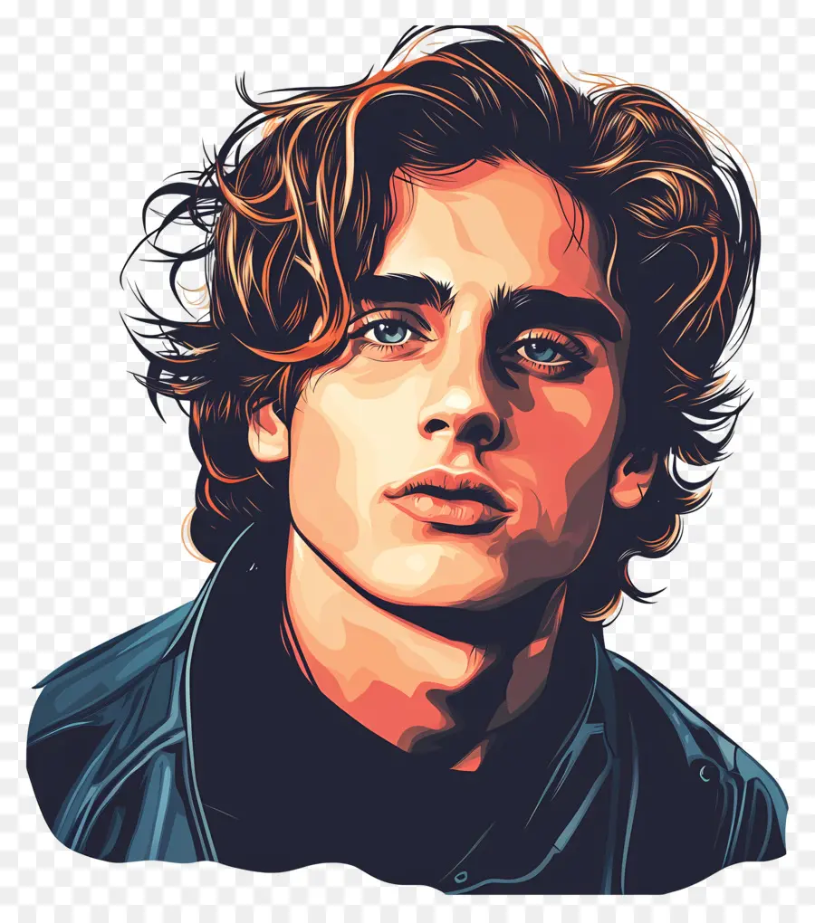 Timothee Chalamet，Potret Berwarna Warni PNG