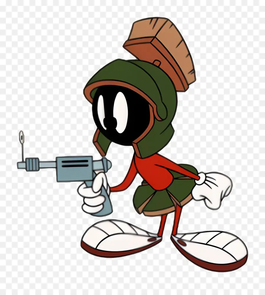 Marvin Si Mars，Karakter Kartun Dengan Pistol Sinar PNG